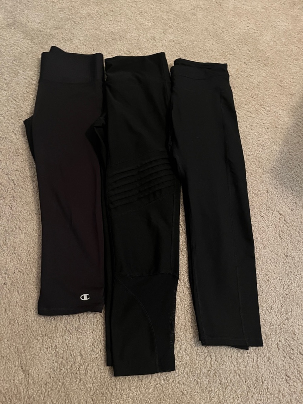Set of 3 black athletic leggings Small